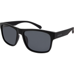 Lance Polarised Rectangle Sunglasses - Black Rubber Smoke